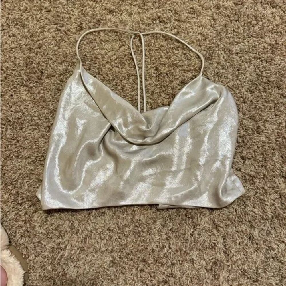 Shimmering Silver Camisole Top